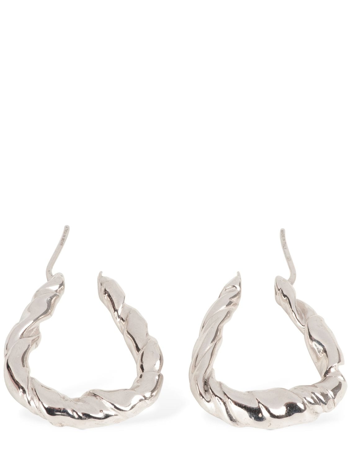 LOEWE 2021-22FW Nappa twist earrings in sterling silver (CIL: 0010622306)