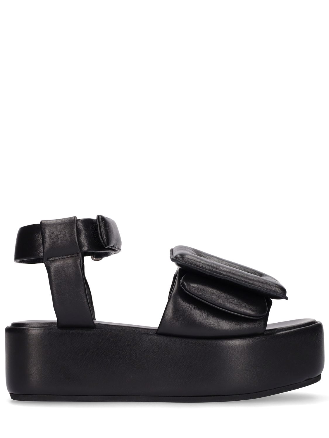 puffy leather sandals