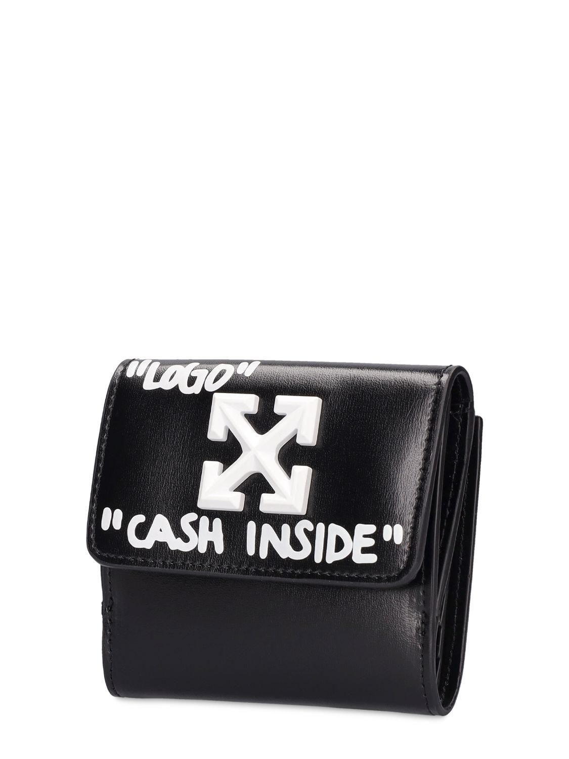 Off-White Jitney Leather French Wallet Black