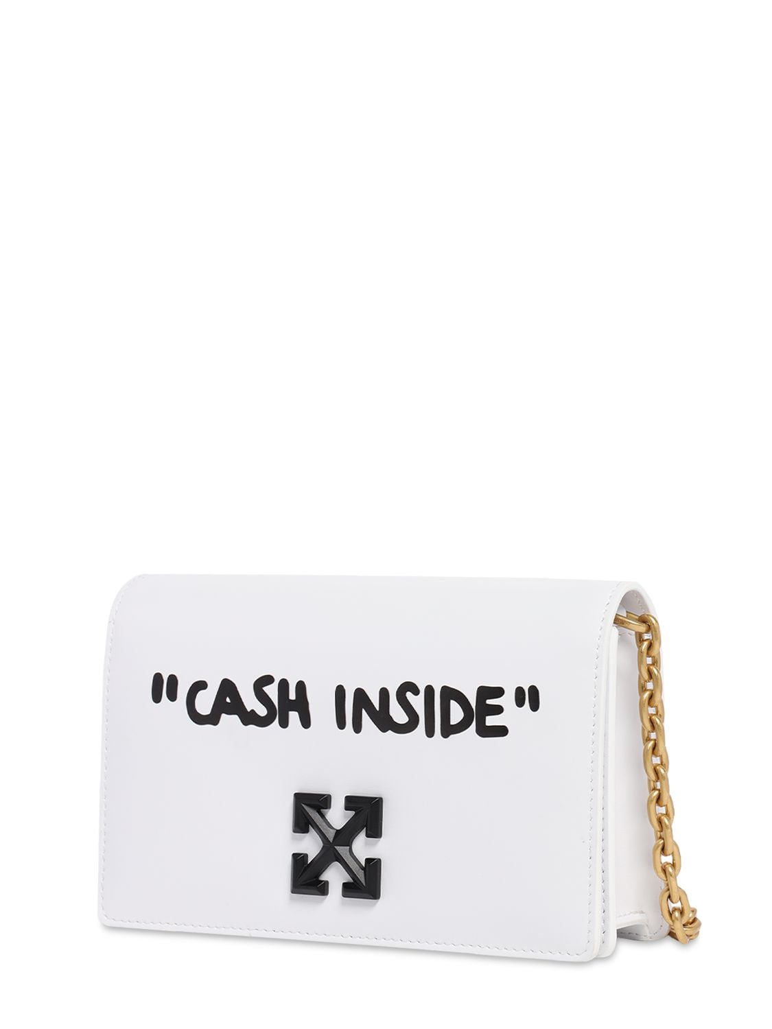 Off-White Jitney Cash Inside Top-Handle Bag, Black/White