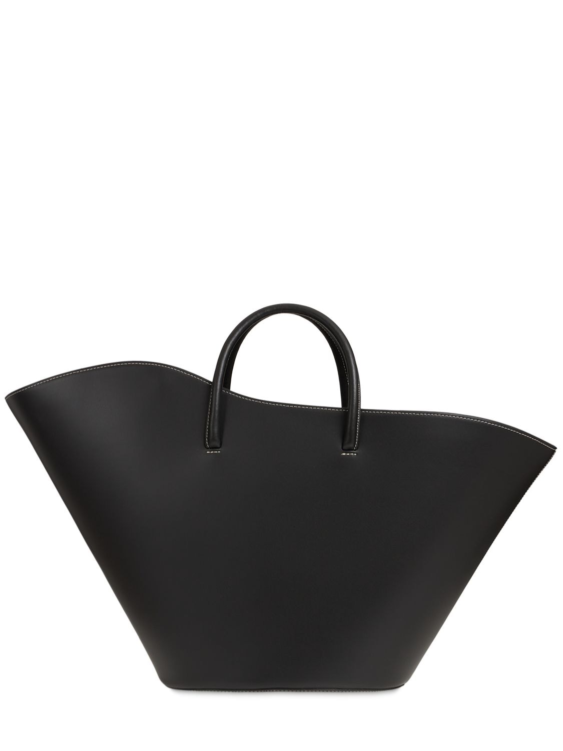 Little Liffner Large Tulip Leather Tote Bag In 블랙