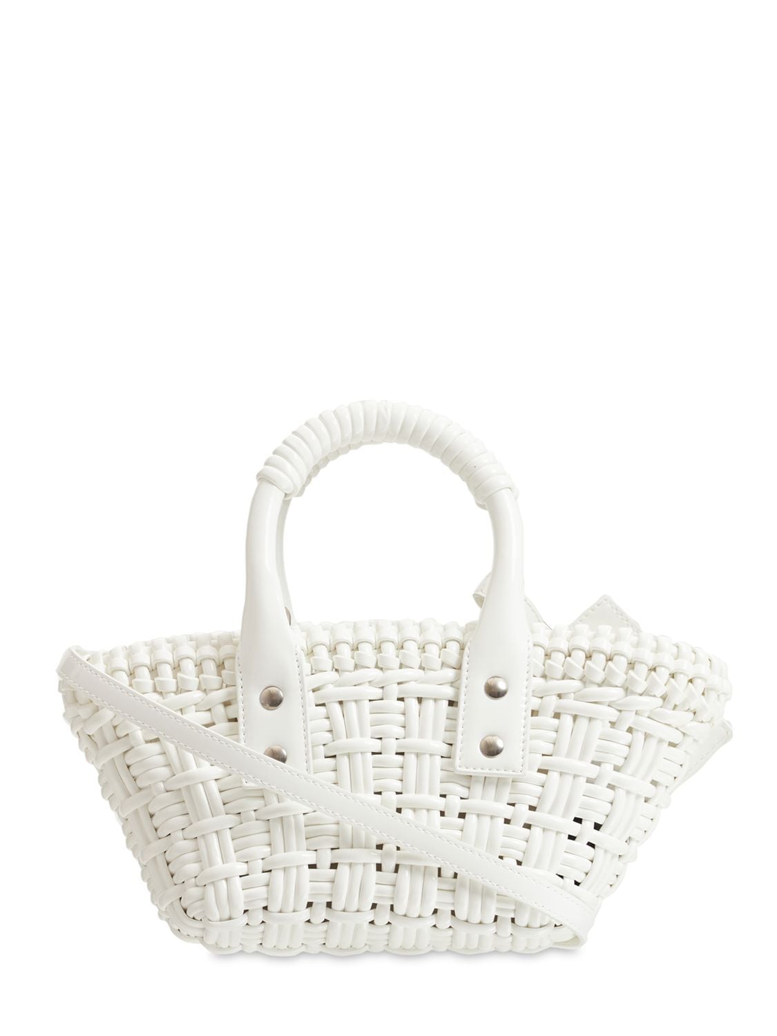 Shop Balenciaga Xxs Bistro Basket In Optic White