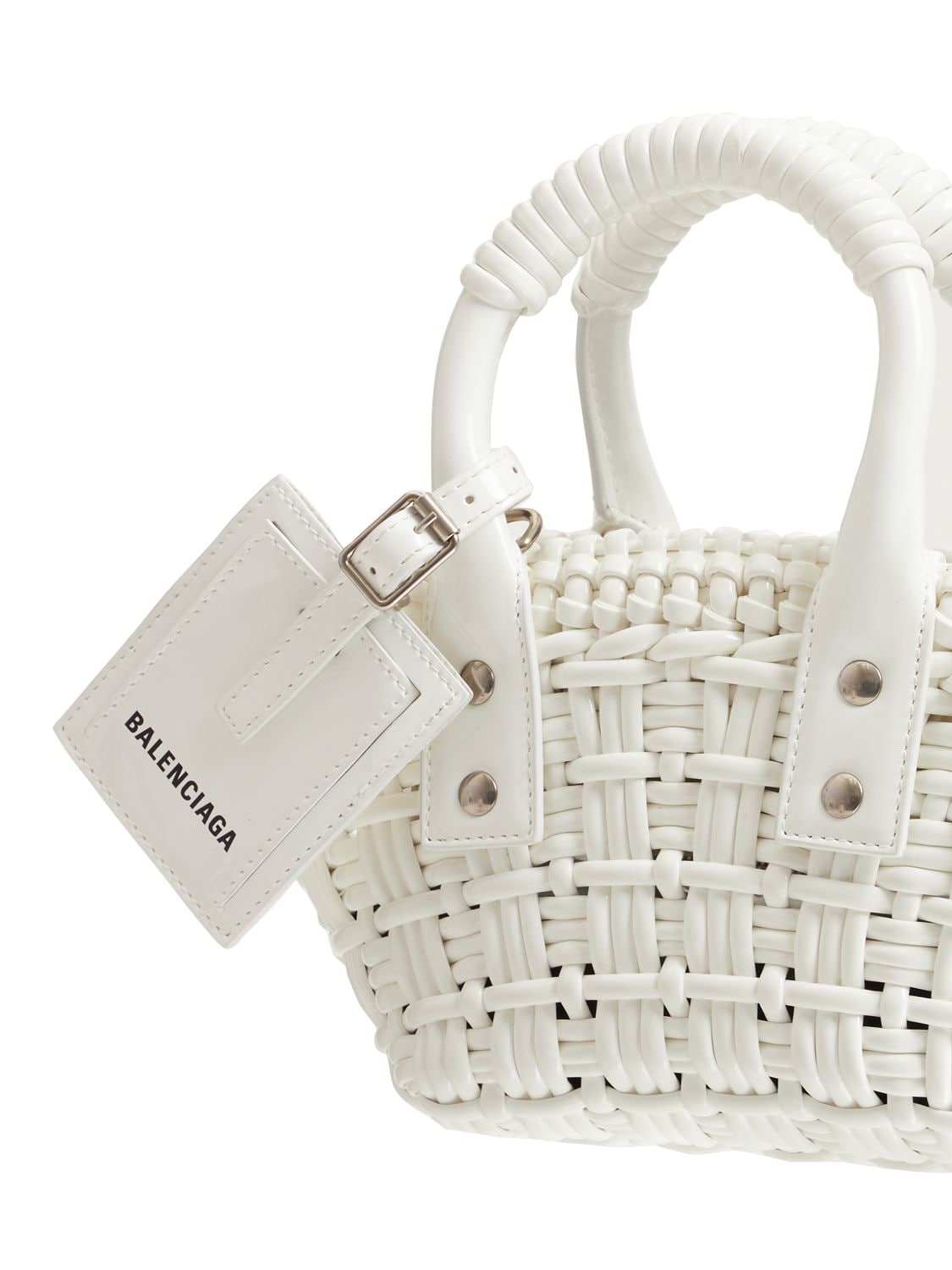 Shop Balenciaga Xxs Bistro Basket In Optic White