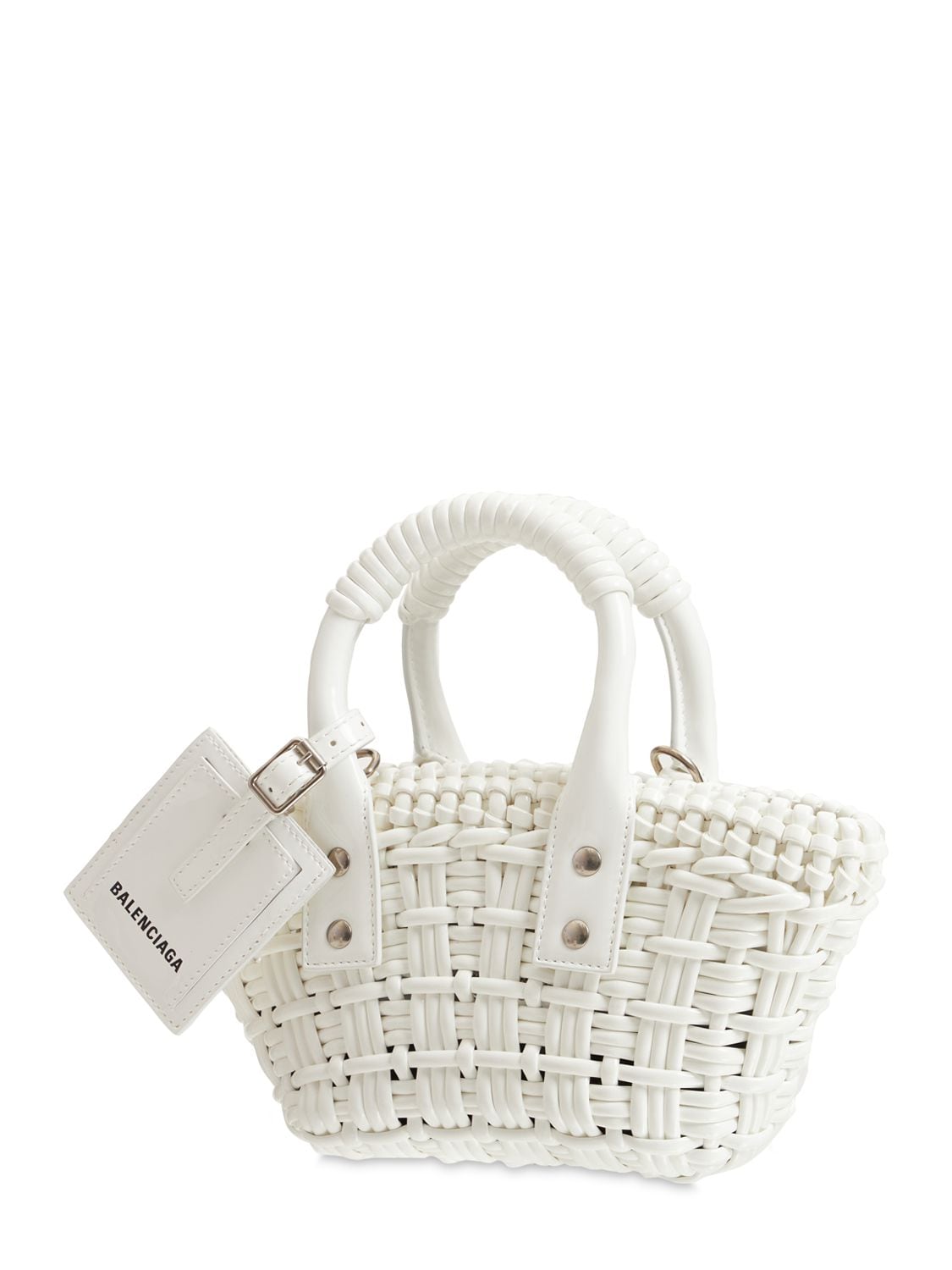 Shop Balenciaga Xxs Bistro Basket In Optic White