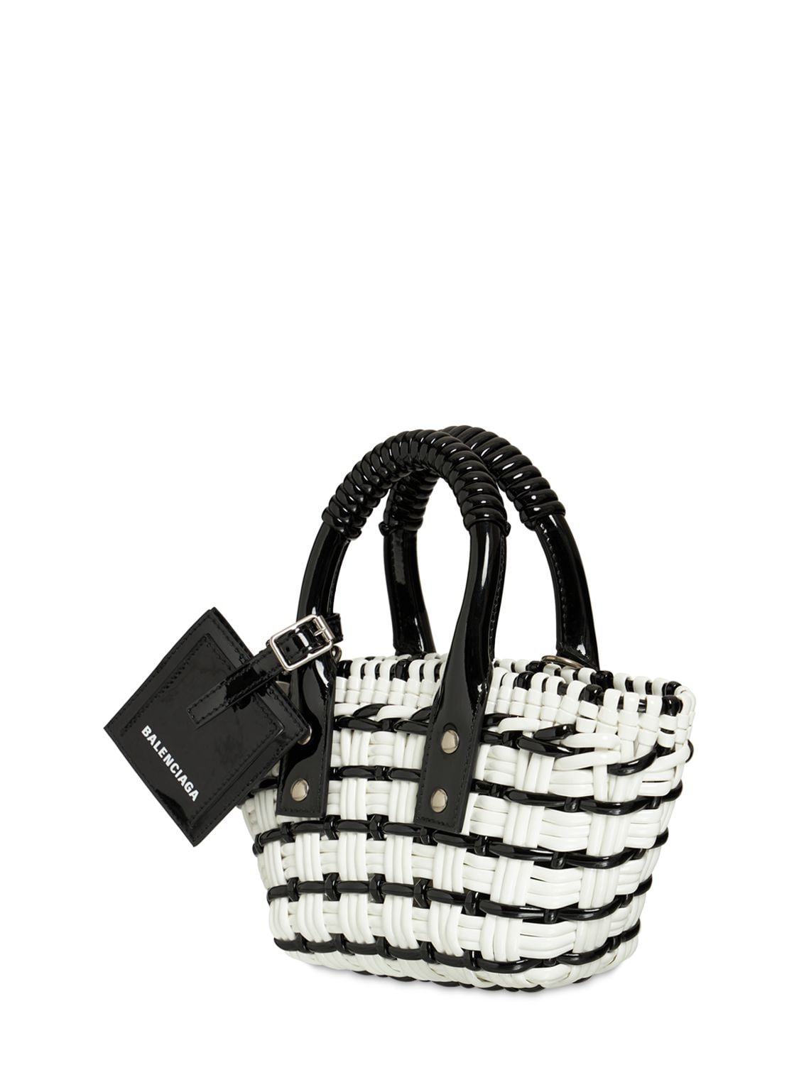 Shop Balenciaga Xxs Bistro Basket Tote Bag In Optic White