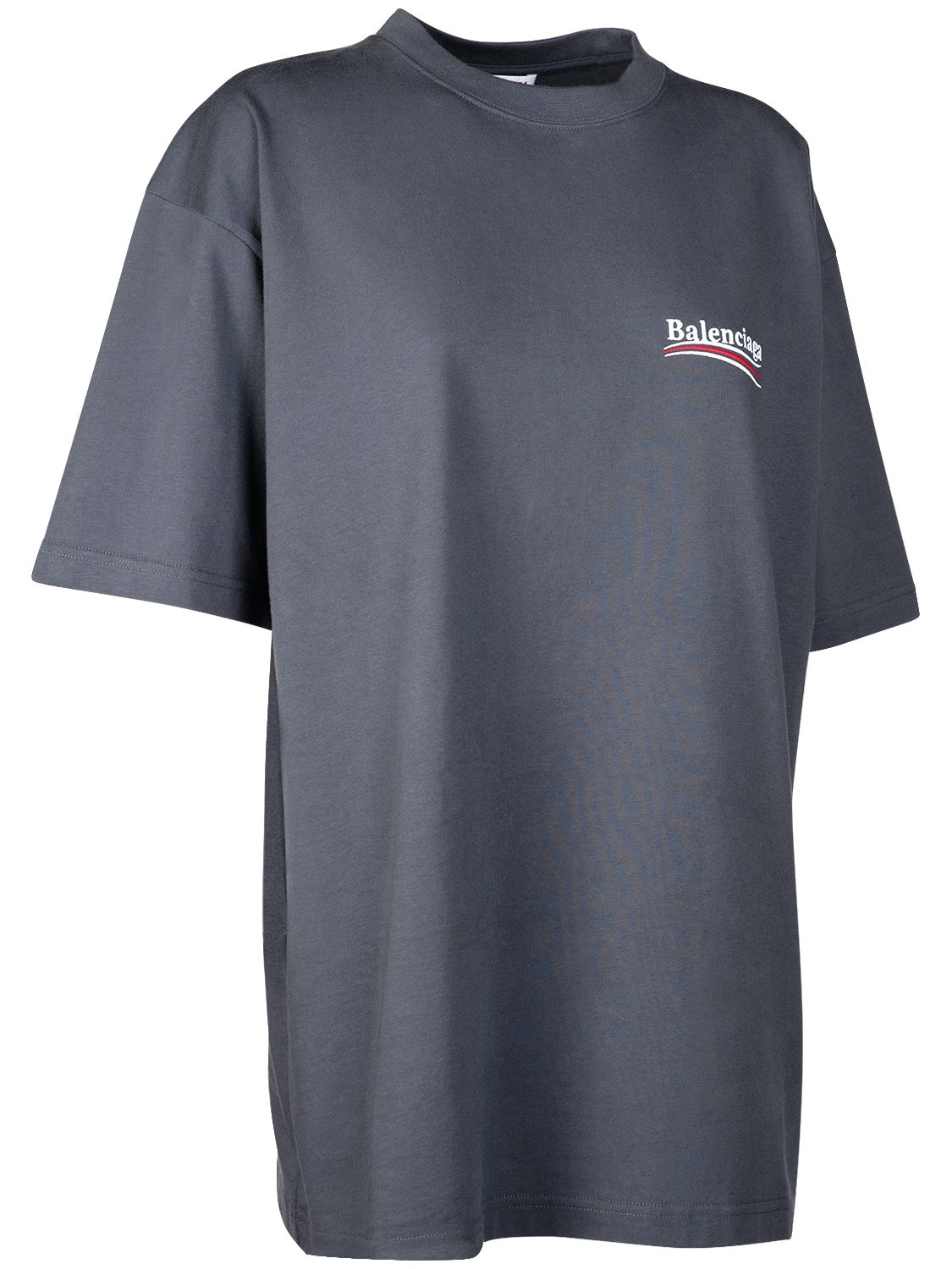 Shop Balenciaga Political Campaign Cotton T-shirt In Dark Grey