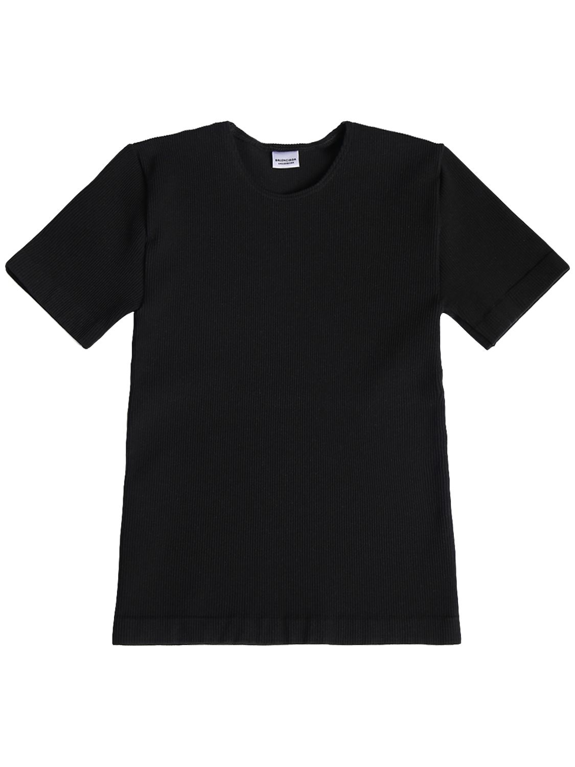 Balenciaga Ribbed Jersey Cropped T-shirt In Black | ModeSens