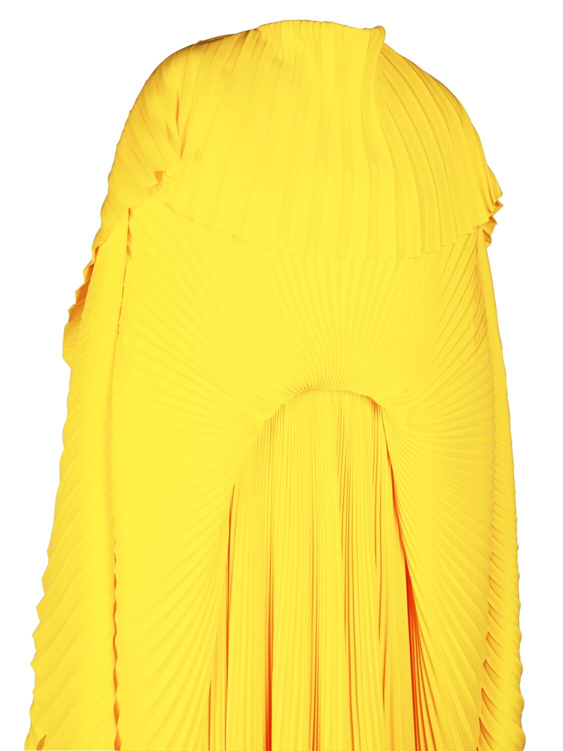 Shop Balenciaga Pleated Drape Dress In Citrus Yellow