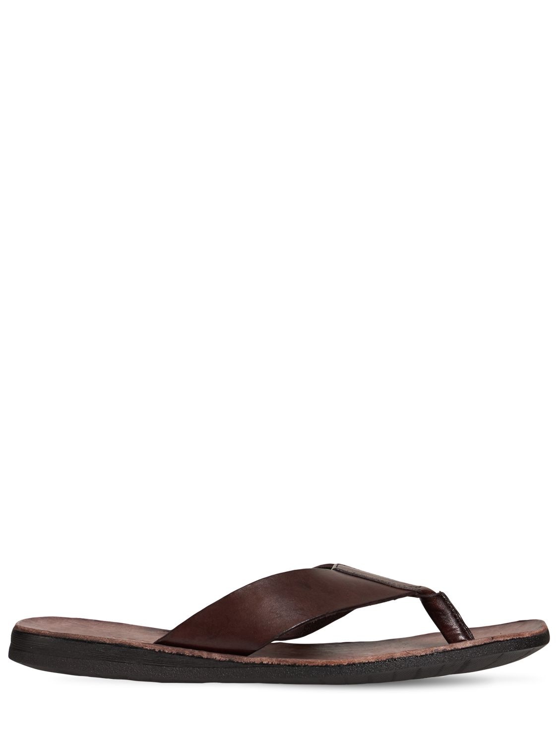 Brador Leather Thong Sandals In Brown | ModeSens