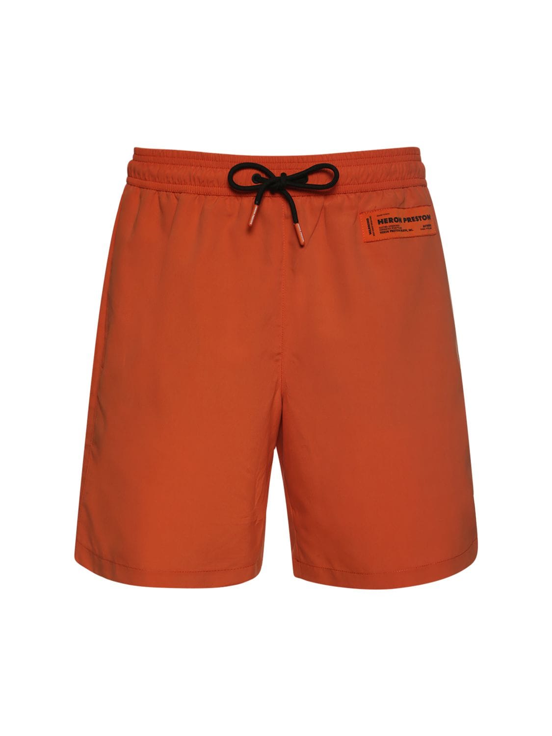 Heron Preston Logo Drawstring Swim Shorts In Orange