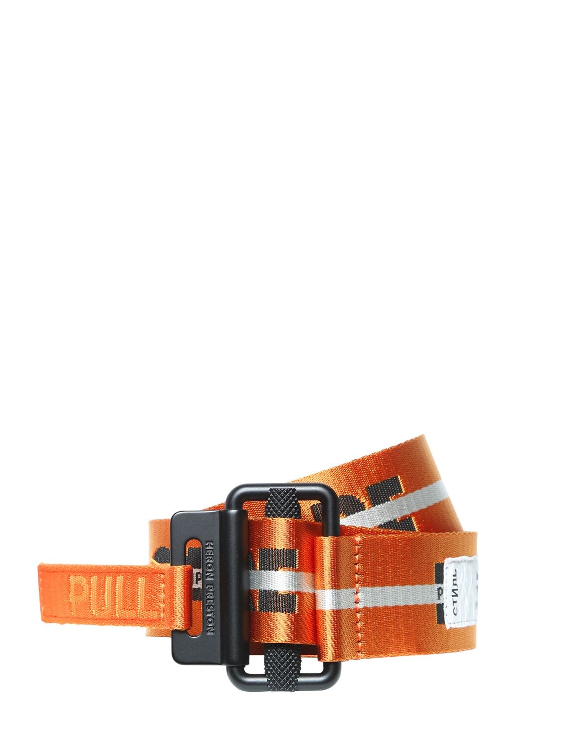 Heron Preston - 4cm hwc buckle tape belt - Orange/Black | Luisaviaroma