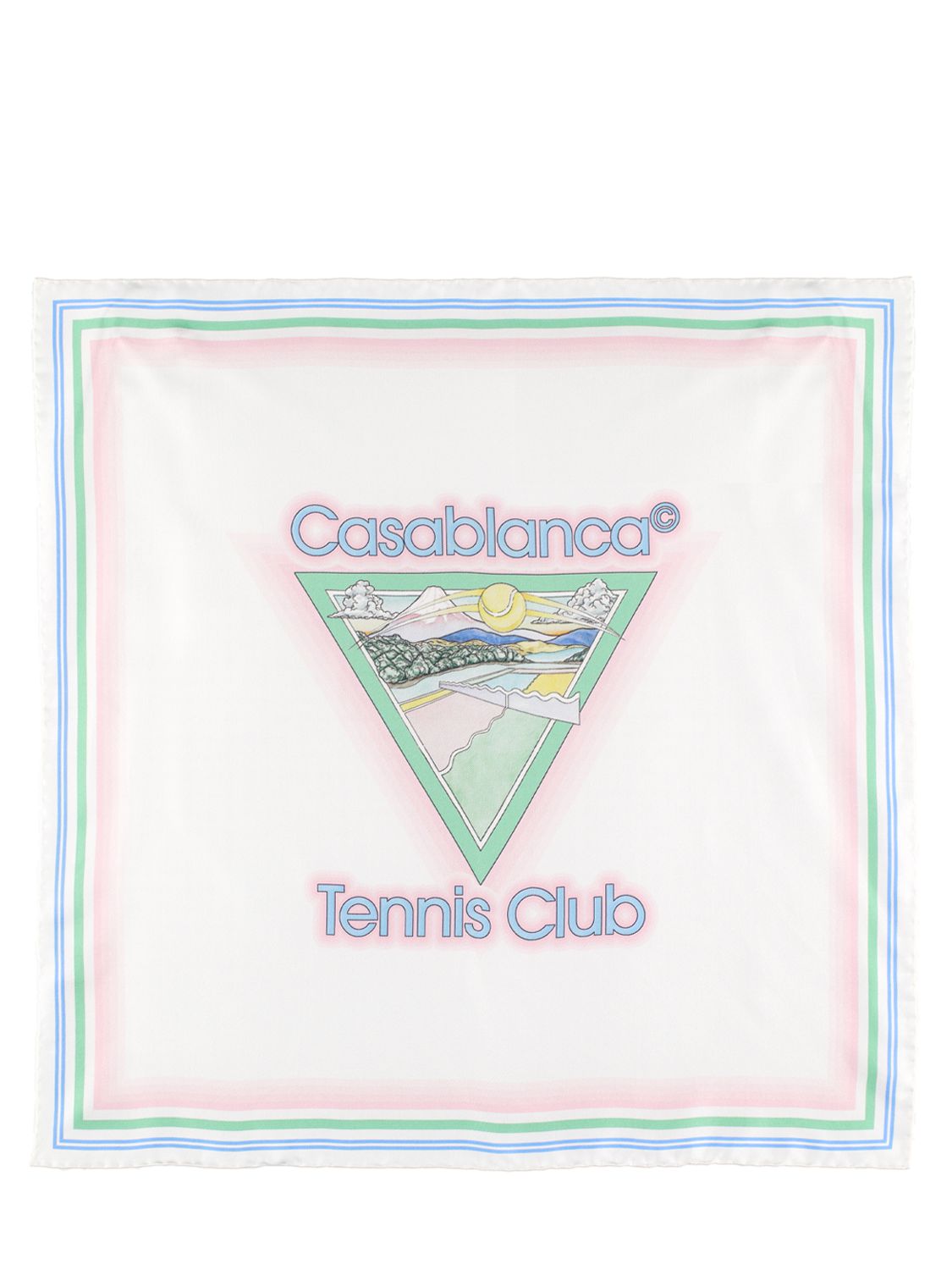 Tennis Club Print Silk Scarf