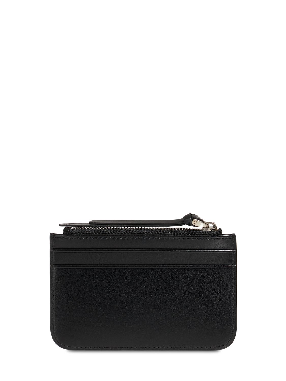 로고 가죽 지퍼 코인 지갑