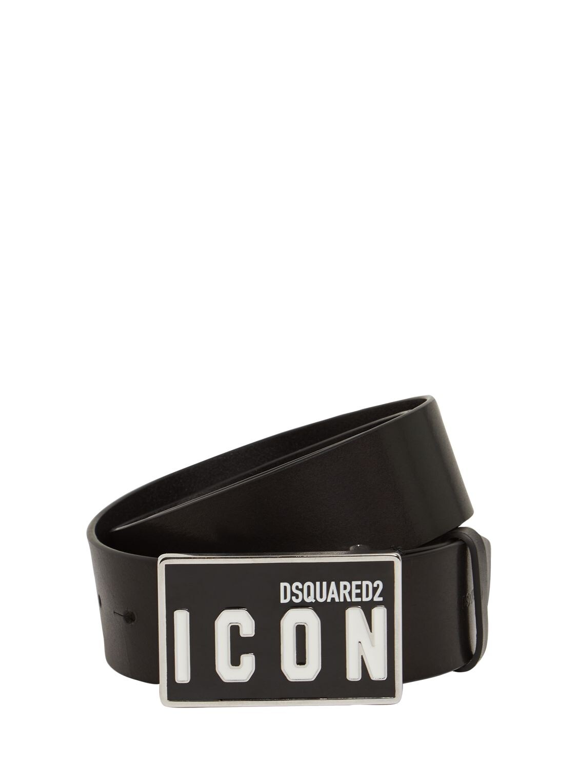 40mm Icon Plaque Leather Belt