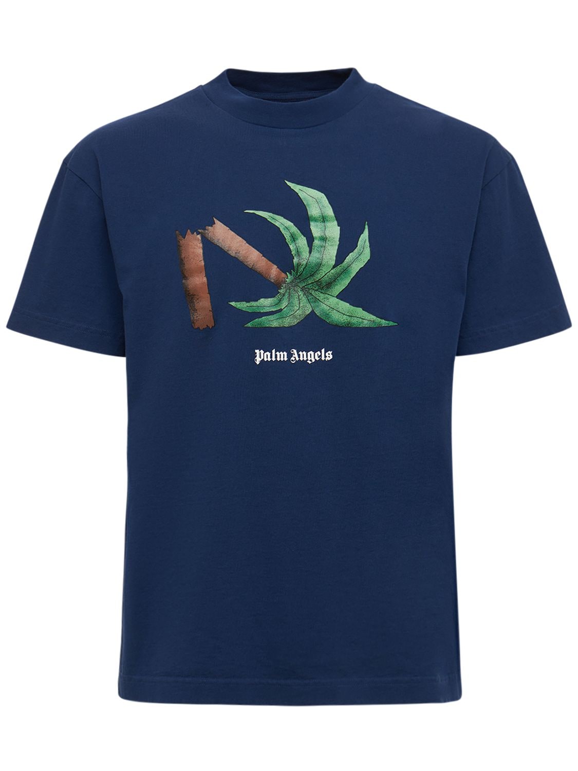 PALM ANGELS 棕榈树印花棉质平纹针织T恤