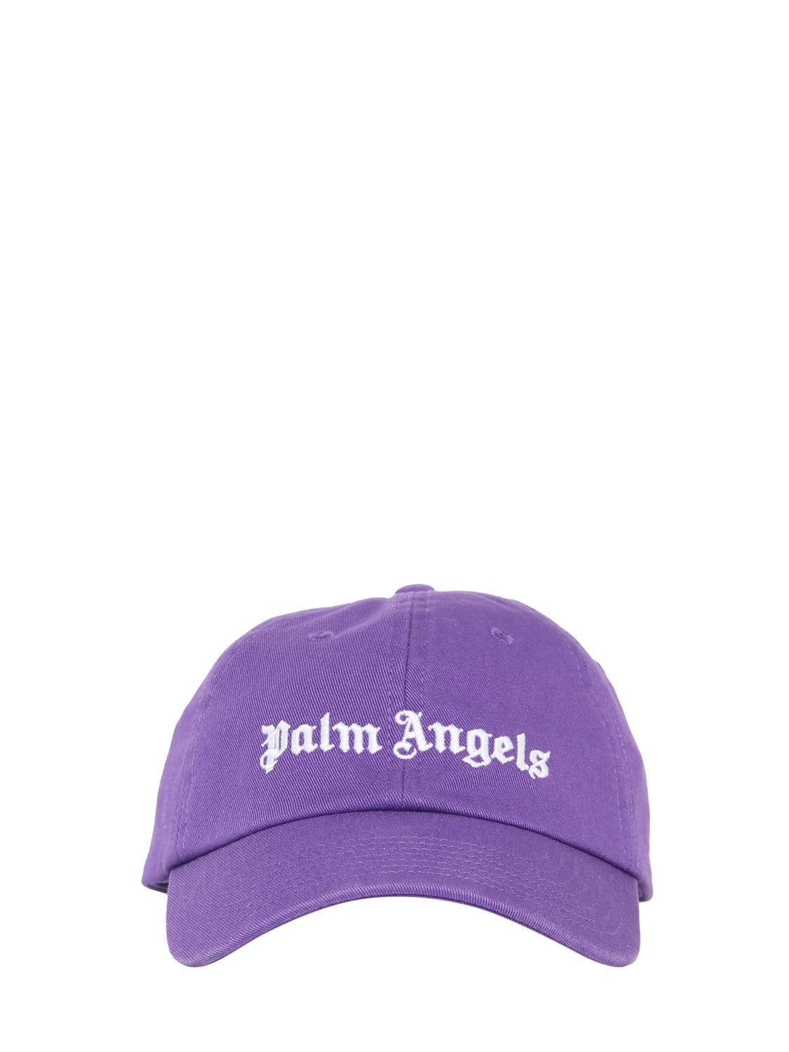 Palm Angels Logo Embroidery Cotton Canvas Cap In 紫色,白色