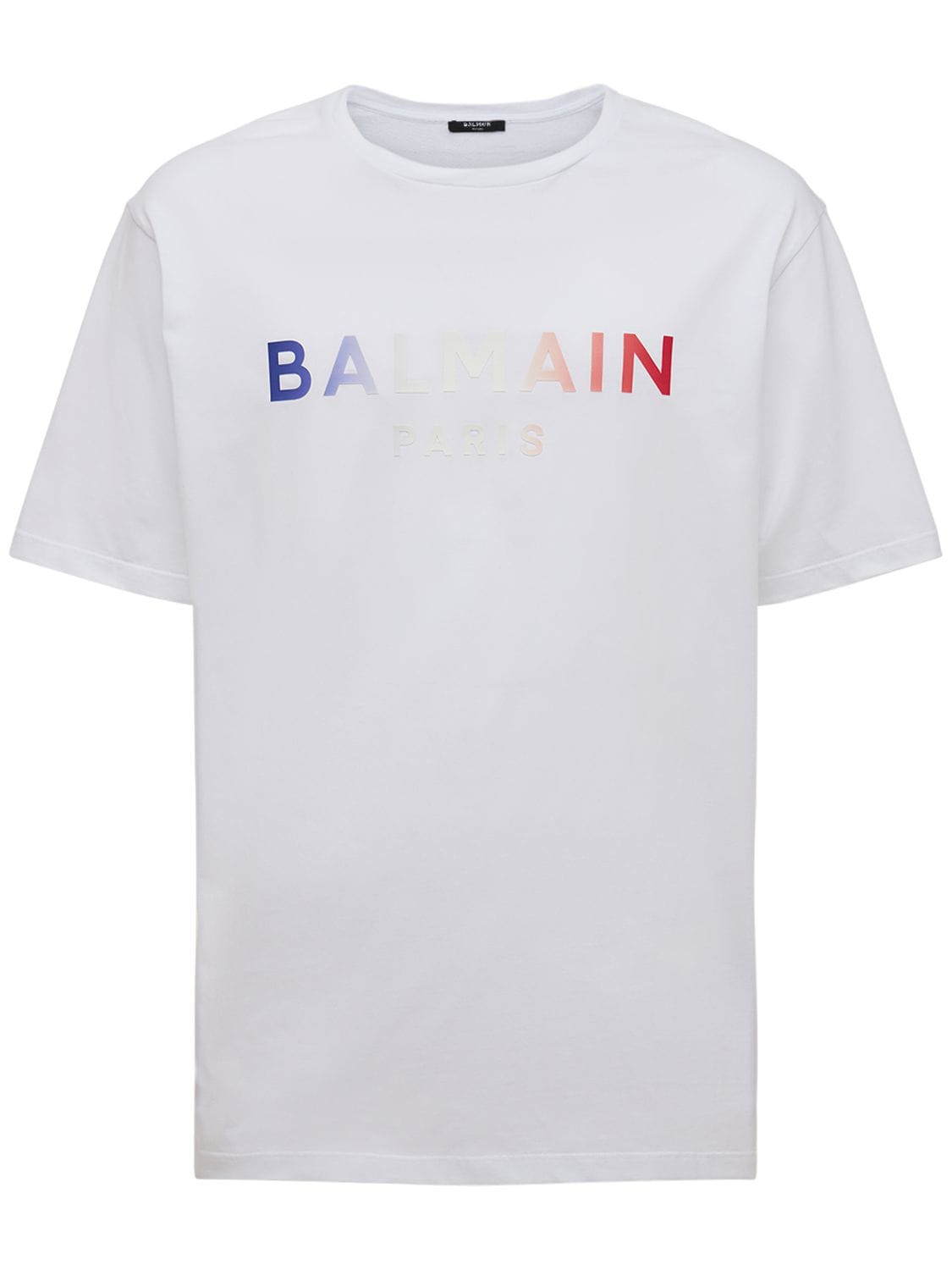 Balmain Logo Print Cotton Jersey T-shirt In White | ModeSens