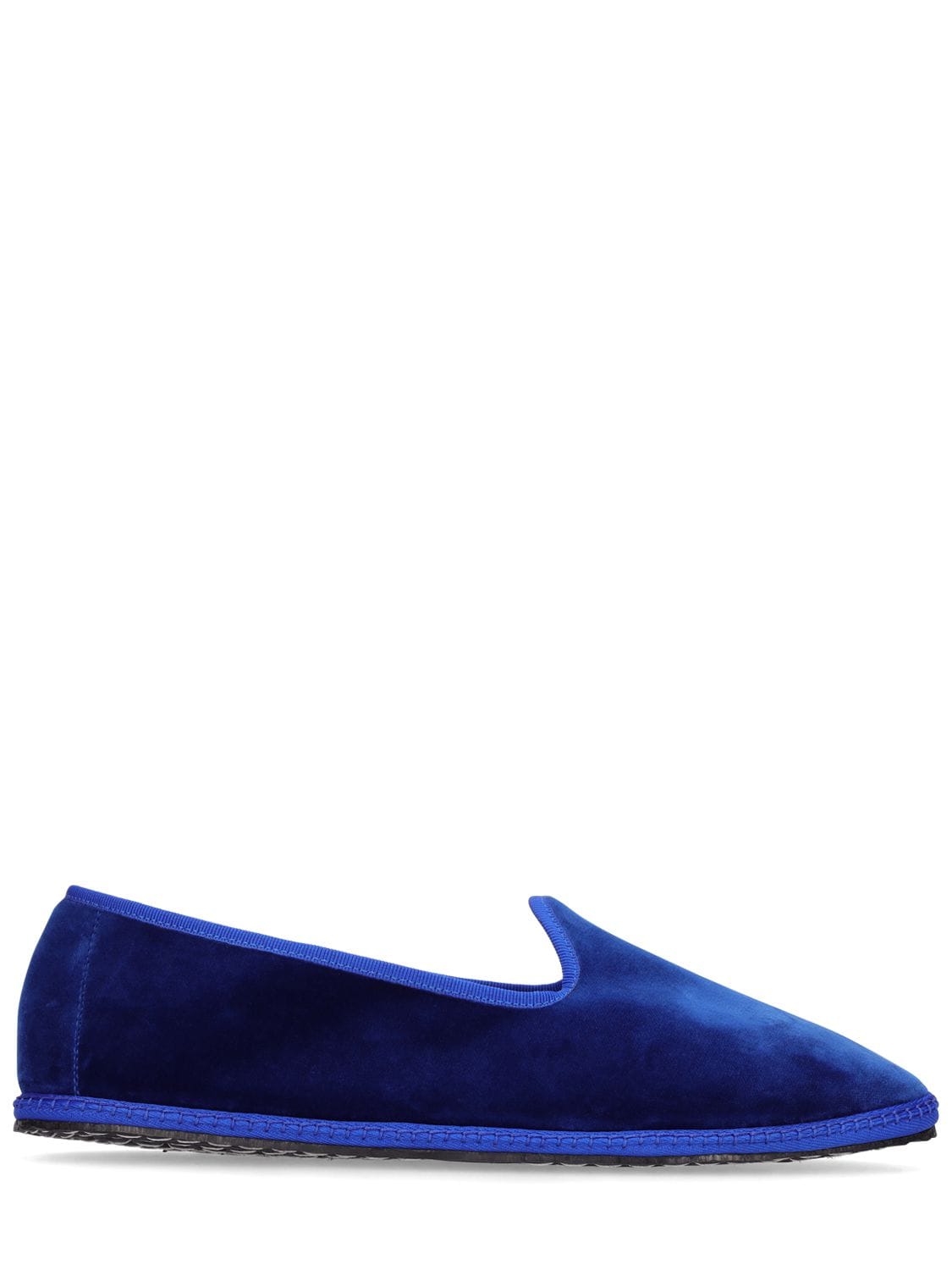 Vibi Venezia 10mm Blue Velvet Loafers