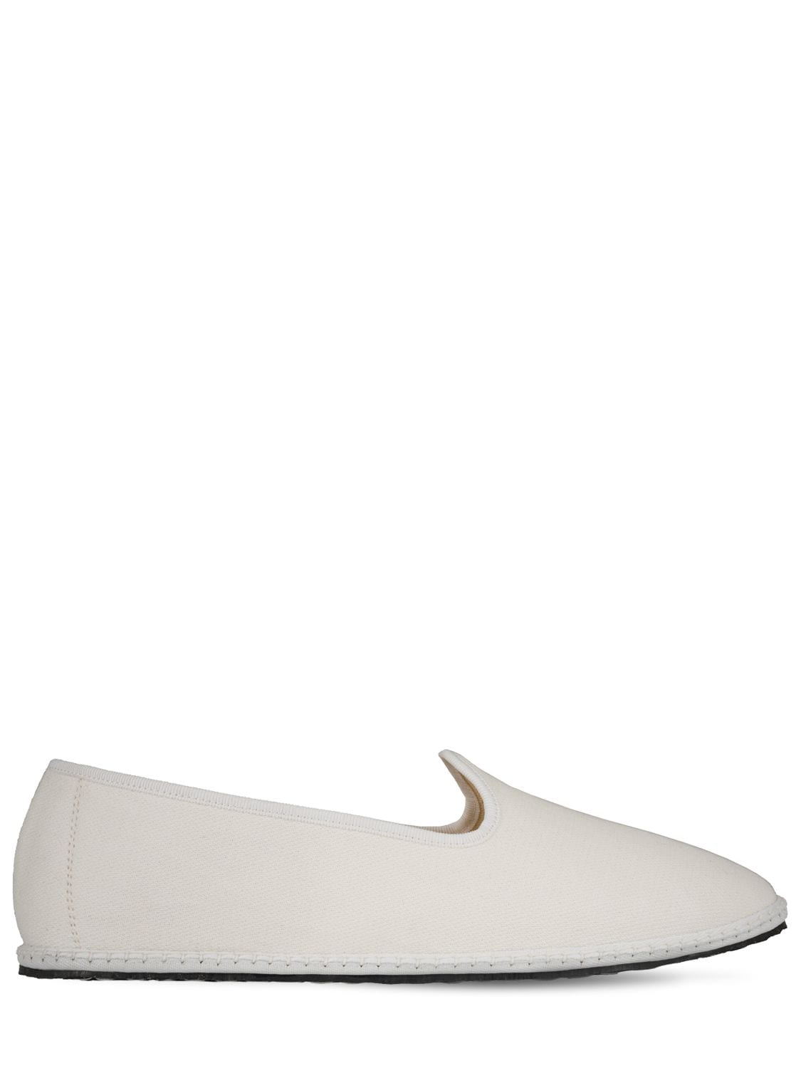Vibi Venezia 10mm Bianco Cotton Denim Loafers In Weiss