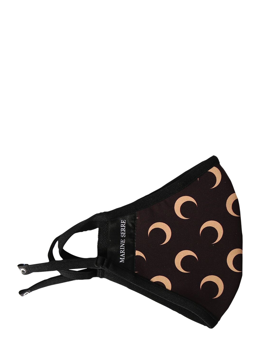 Shop Marine Serre Printed Logo Recycled Daily Mask In Moon Brown