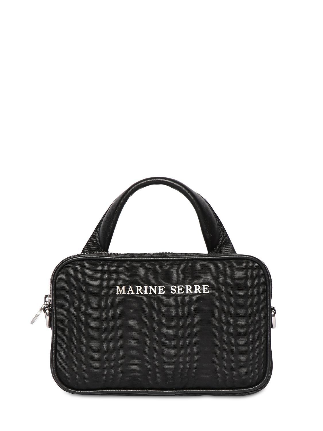Marine Serre Mini Madame Moire Top Handle Bag In Black