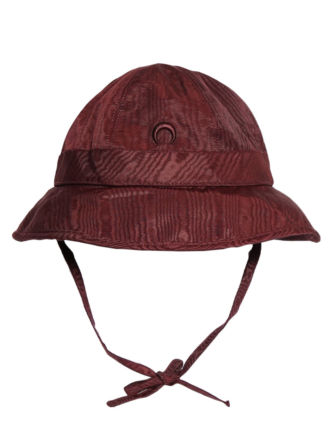 Embroidered Moire Bell Bucket Hat