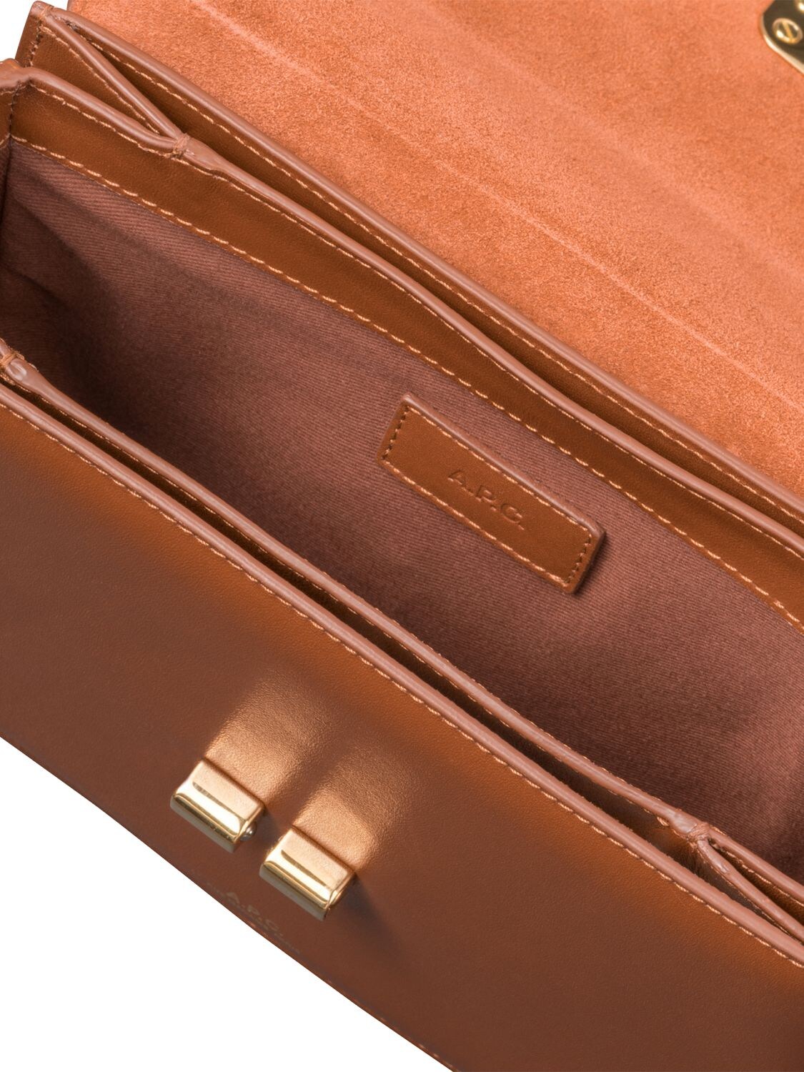 Shop Apc Small Grace Leather Shoulder Bag In Noisette