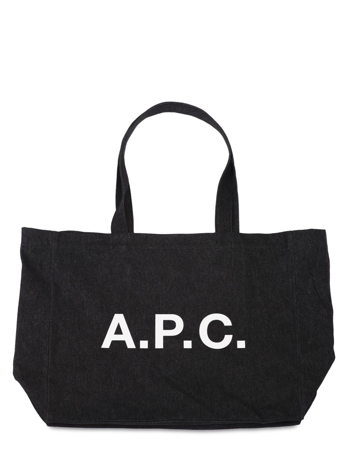 A.p.c. Shopping Diane Washed Denim Tote Bag In Faux Black | ModeSens