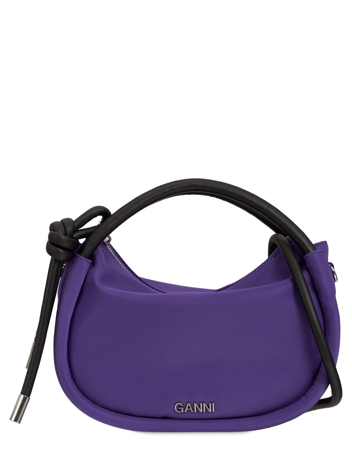 GANNI Small Knot Recycled Tech Top Handle Bag
