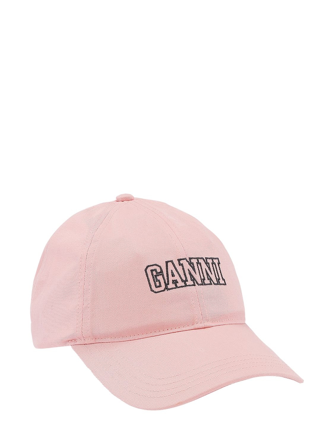 Ganni Logo Embroidered Organic Cotton Cap In Sweet Lilac