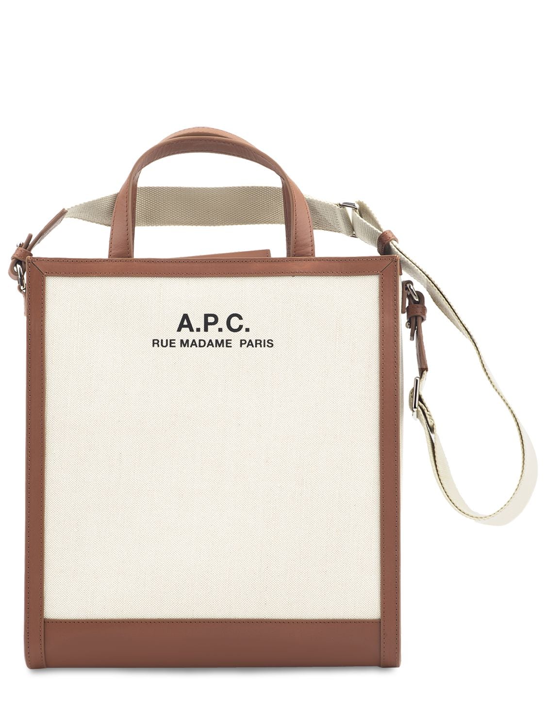 A.p.c. Camille Canvas & Leather Tote Bag In Beige | ModeSens