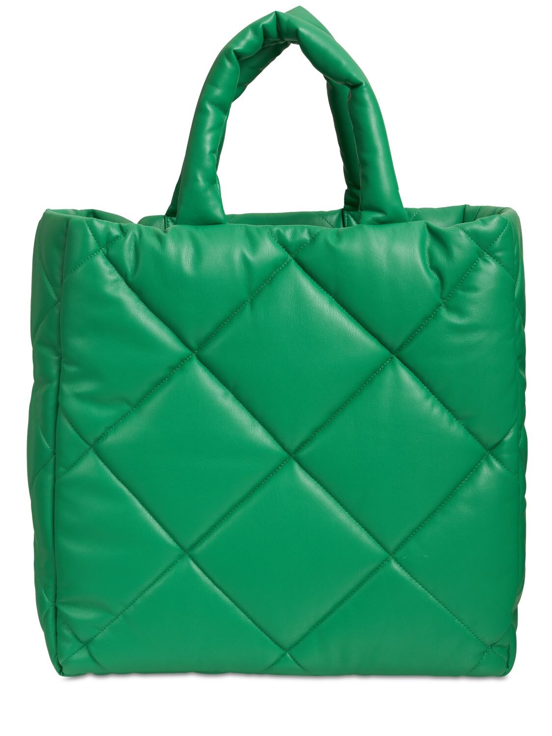 Stand Studio Assante Diamond Faux Leather Quilted Bag In Green
