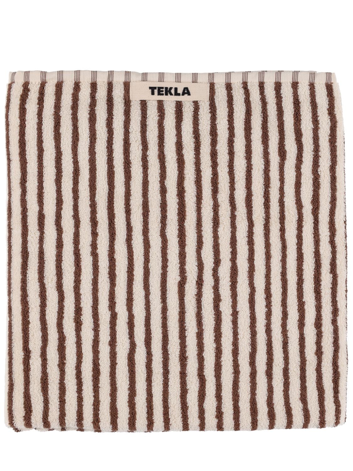 Shop Tekla Set Of 3 Organic Cotton Towels In White,brown