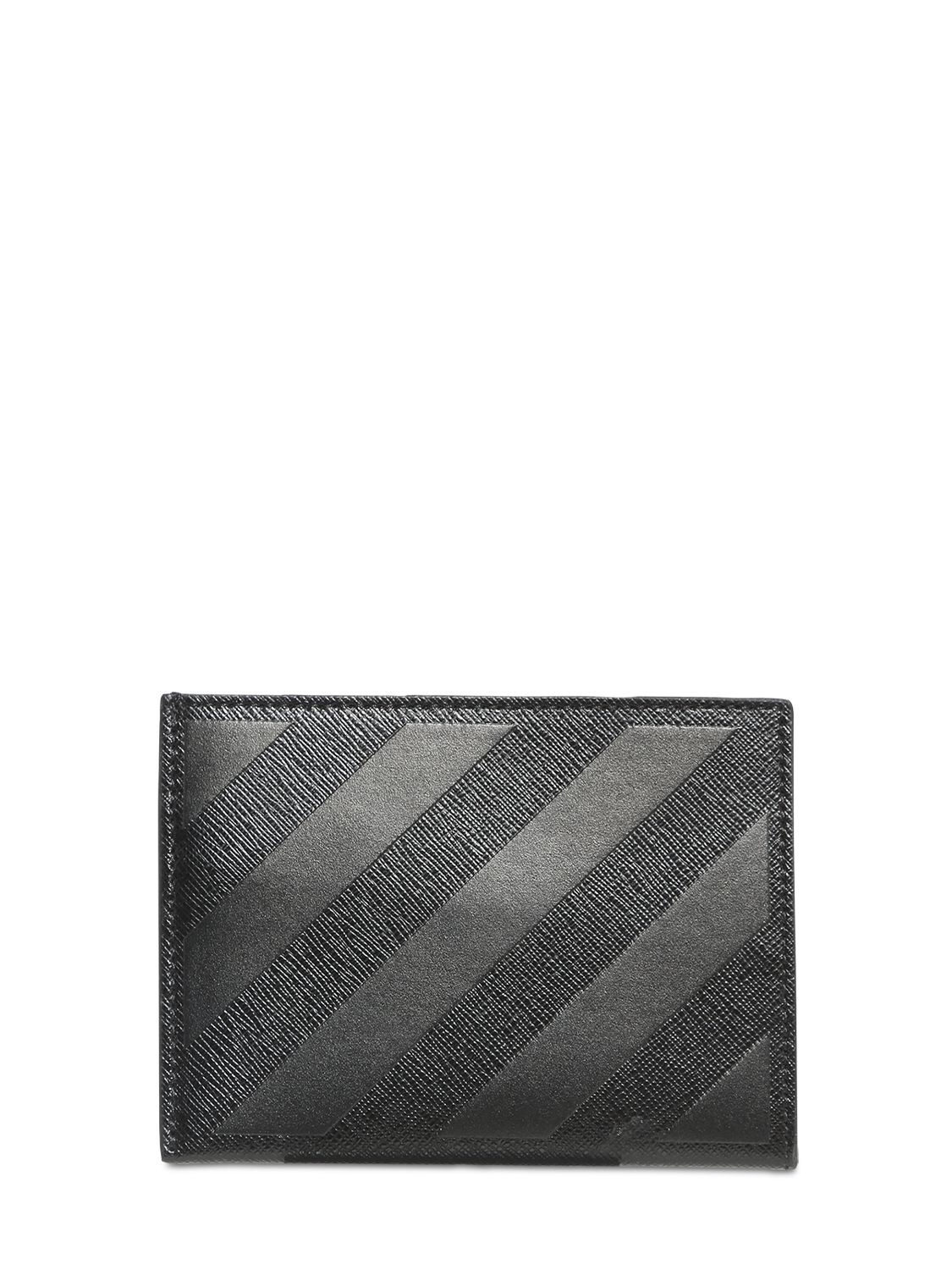Off-White Diagonals 3D logo leather cardholder –