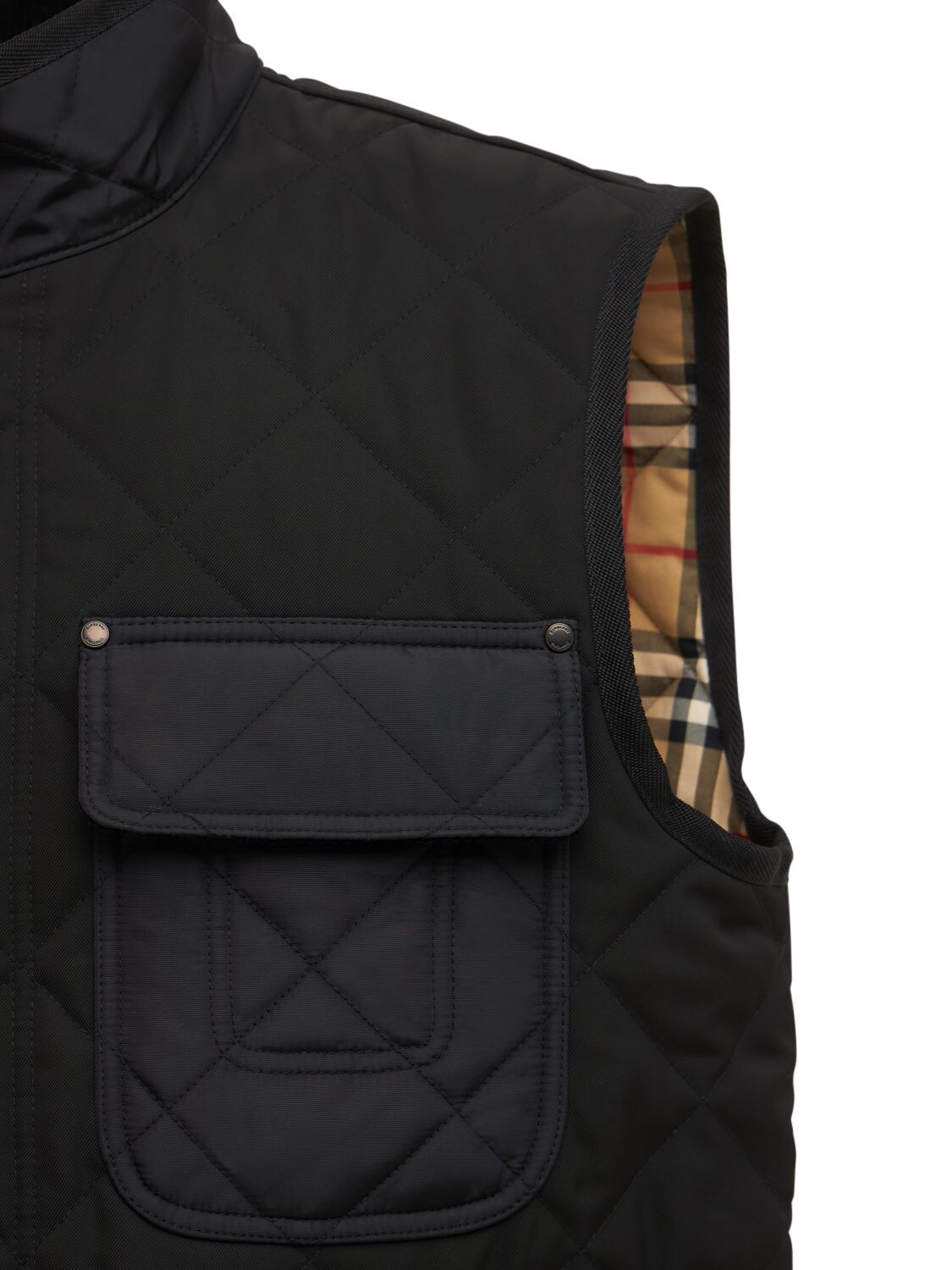 Burberry Saunton Quilted Tech Vest In Black | ModeSens