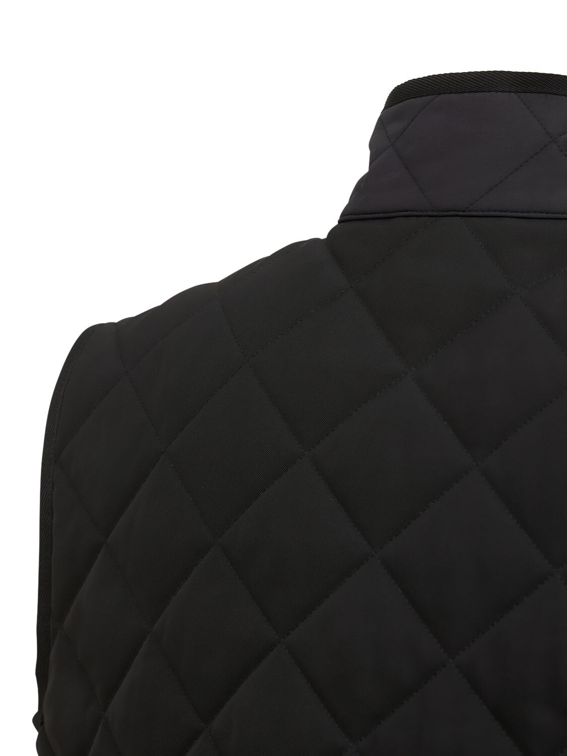Shop Burberry Saunton Quilted Tech Vest In Black