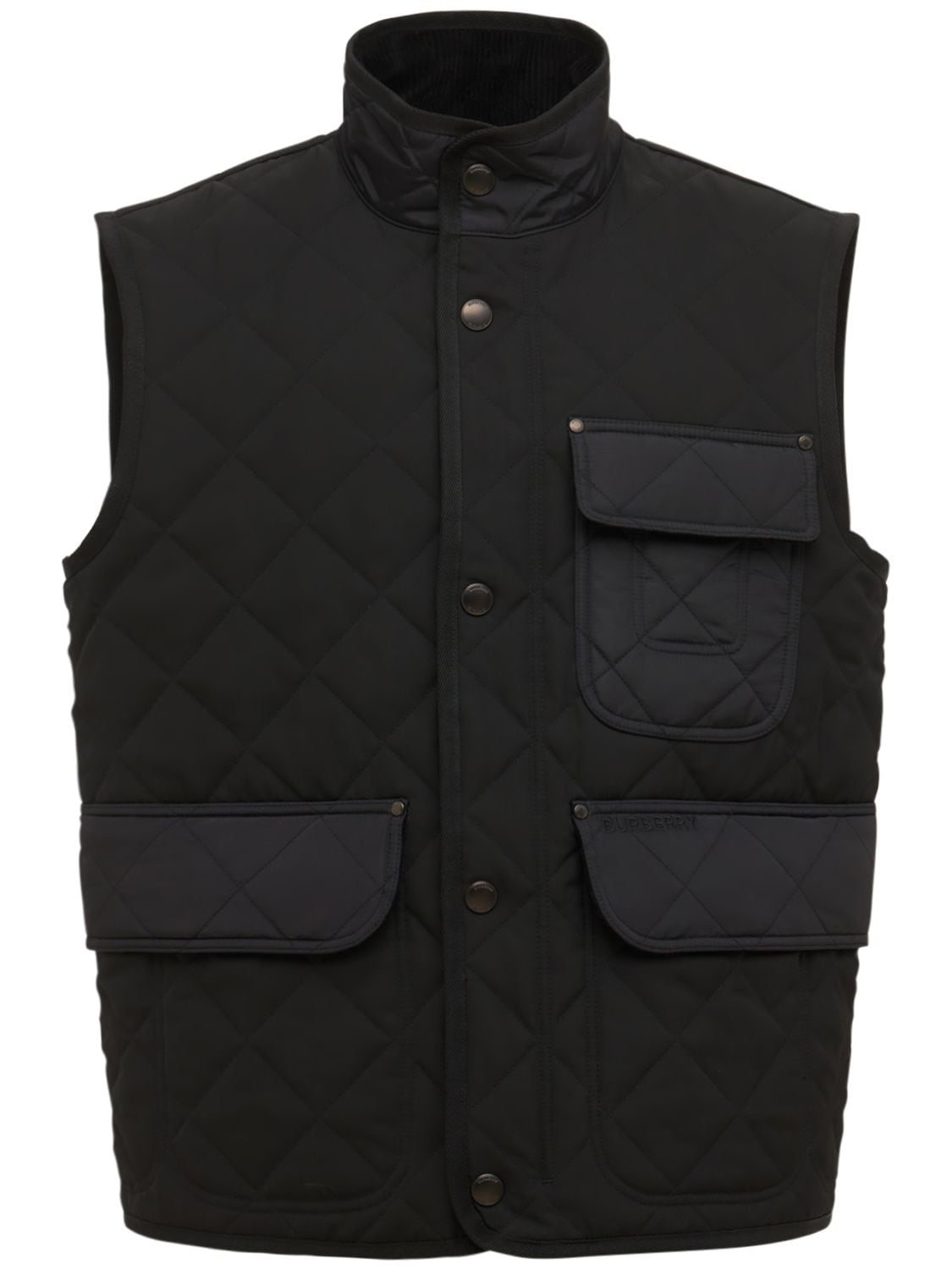 Burberry Saunton Quilted Tech Vest In Black