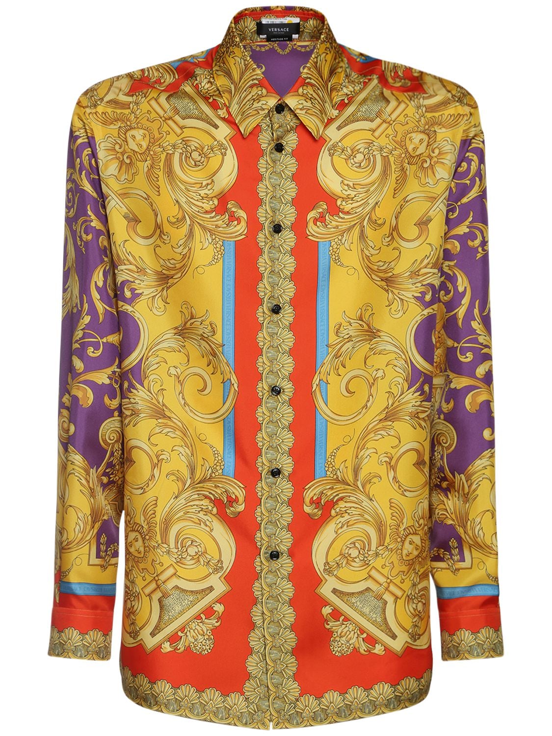 Versace - Heritage print silk shirt - Dark Orchid | Luisaviaroma