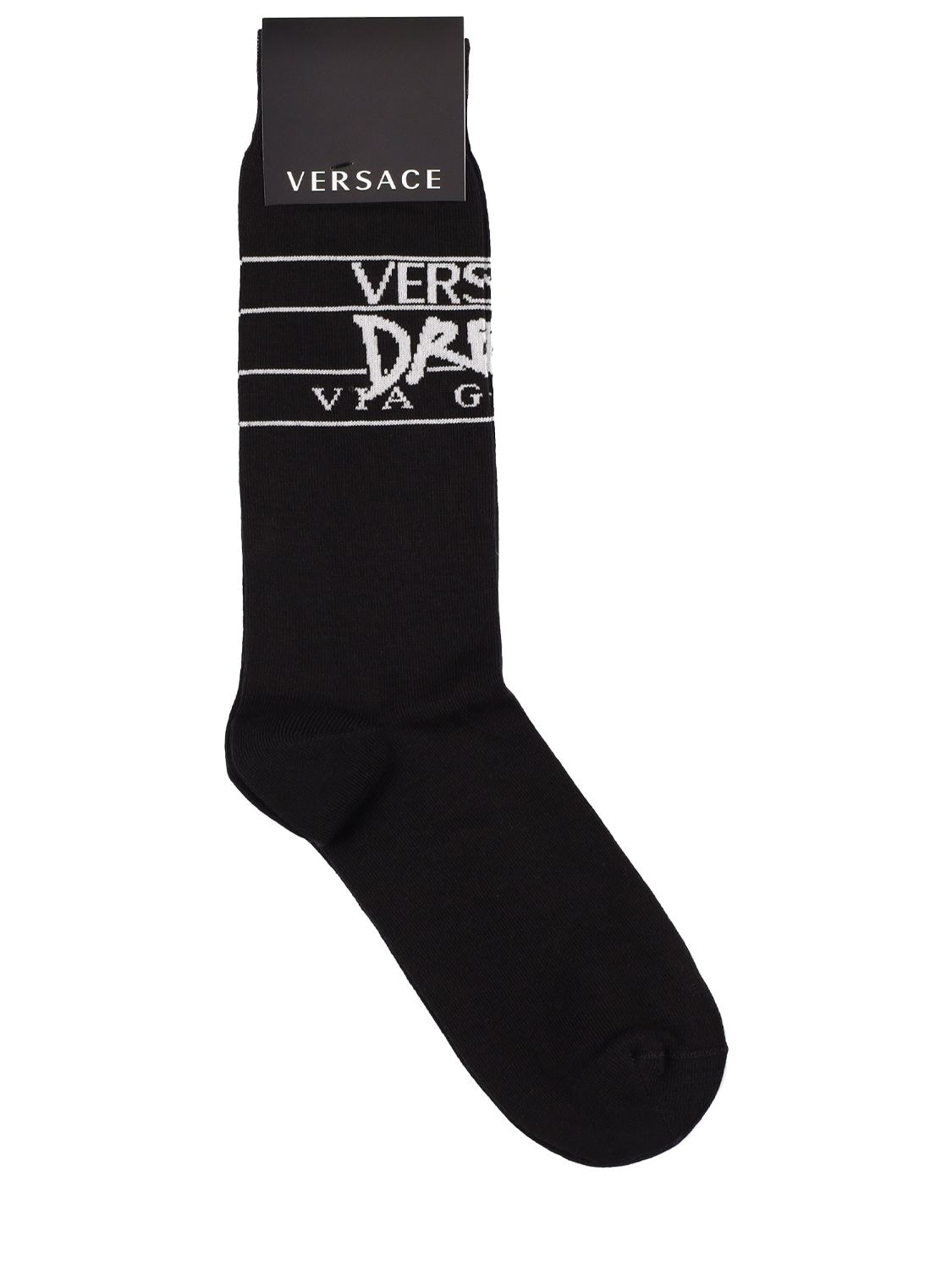 Versace - Versace dream cotton blend socks - Black/White | Luisaviaroma