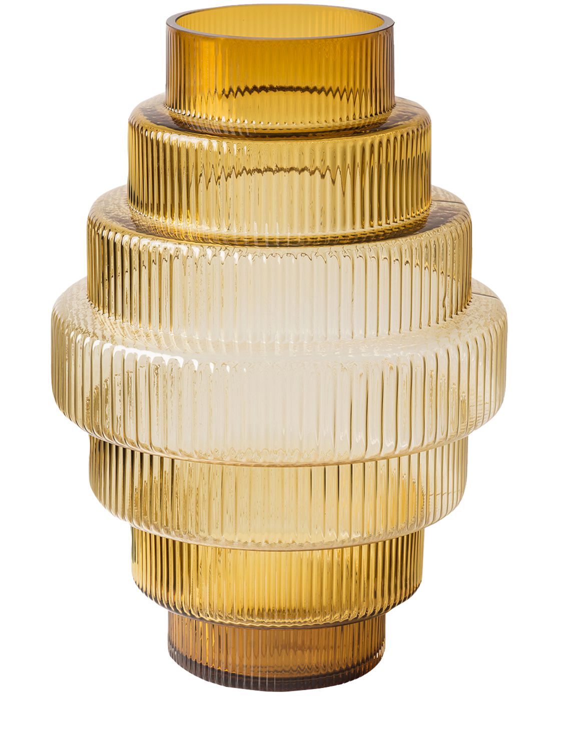 Pols Potten Yellow Steps Large Vase In Amber