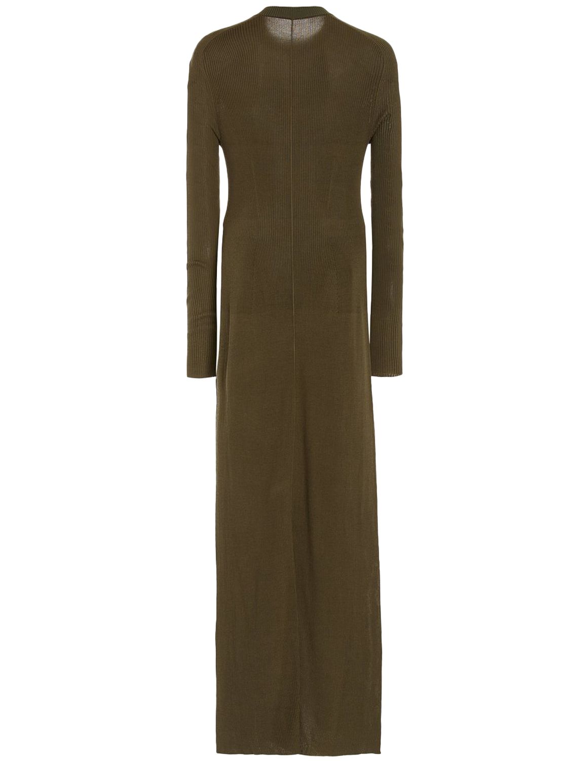 Peter Do Women's Ribbed-knit Silk Maxi Dress In Olivgrün