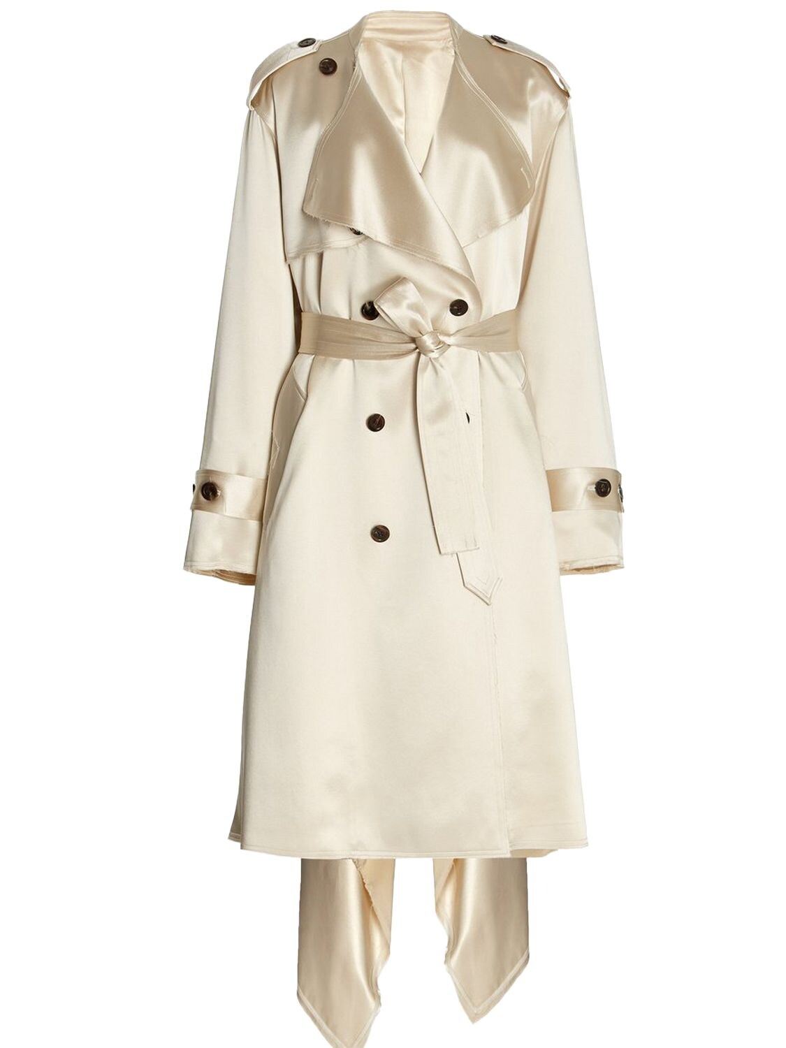 Peter Do Handkerchief Satin Silk Trench Coat In Champagne | ModeSens