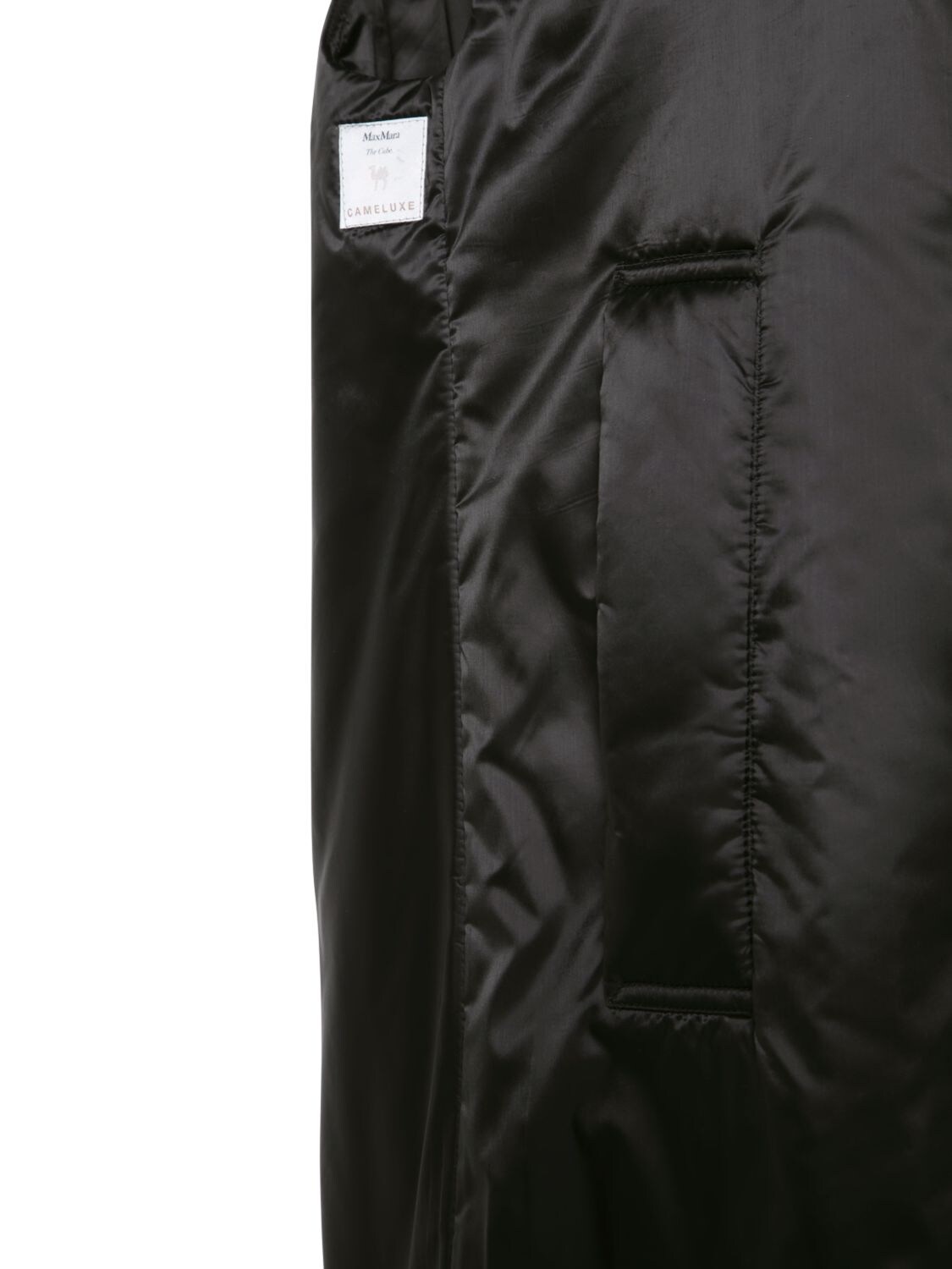 Shop Max Mara Greengo Waterproof Hooded Padded Vest In Black