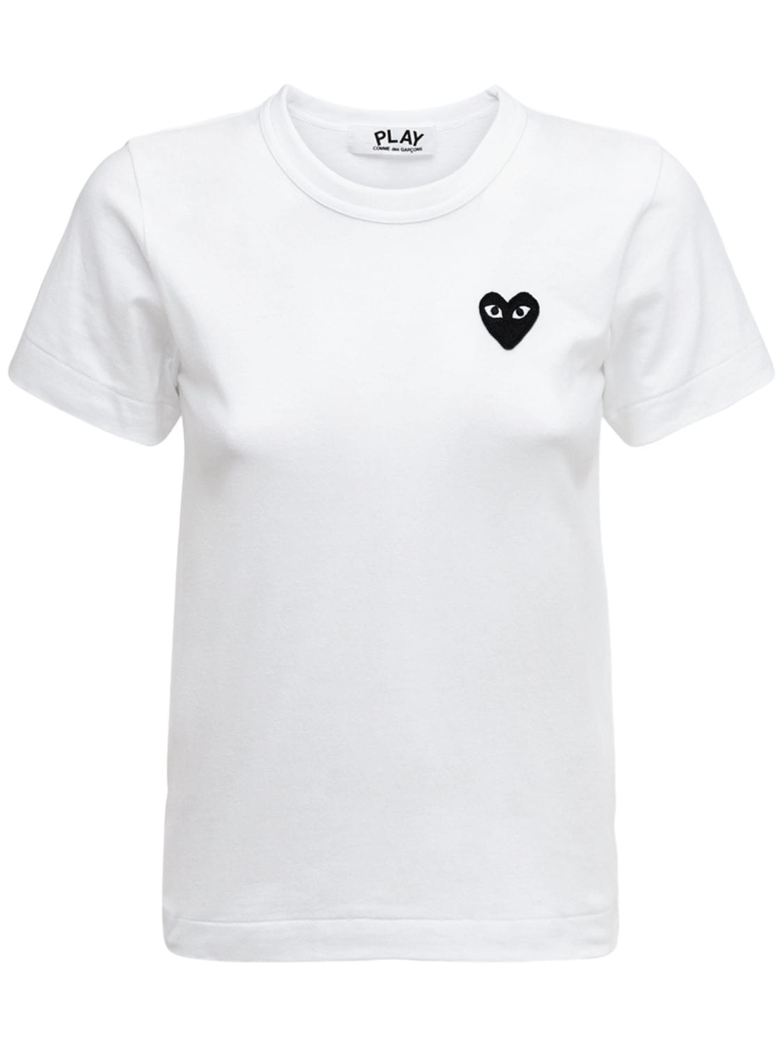 Comme Des Garçons Play Embroidered Heart Cotton T-shirt In White