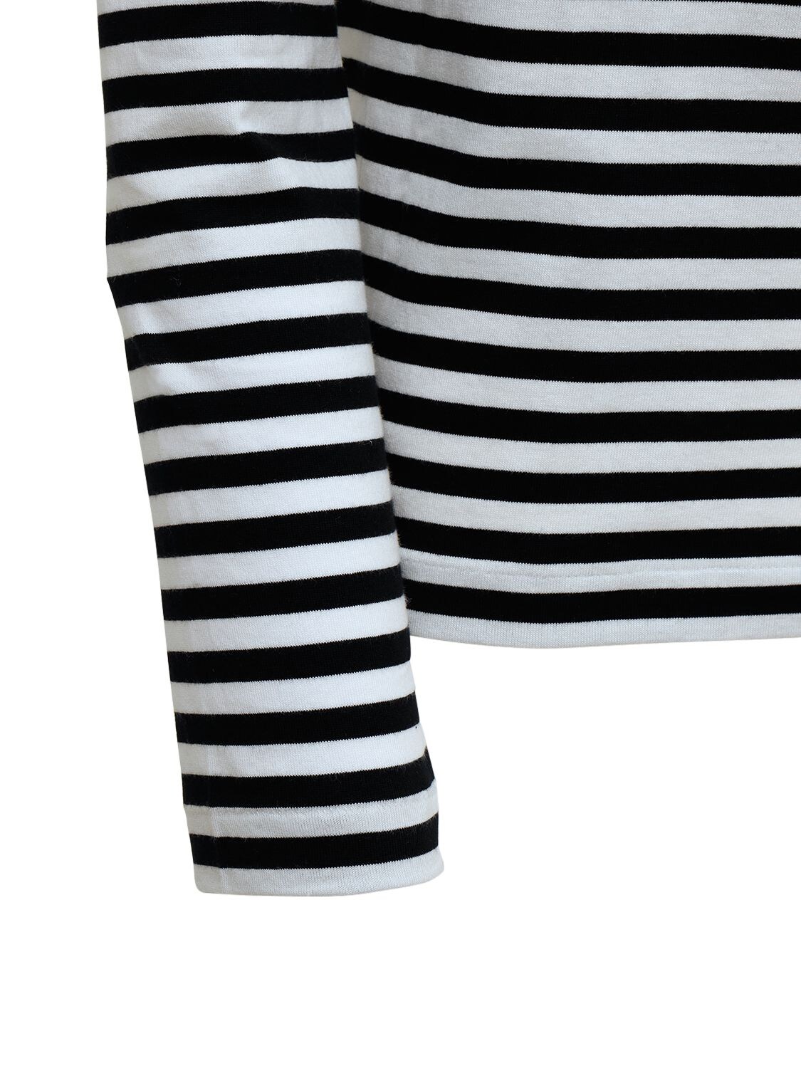 Shop Comme Des Garçons Play Striped Cotton Jersey T-shirt W/ Logo In Black,white