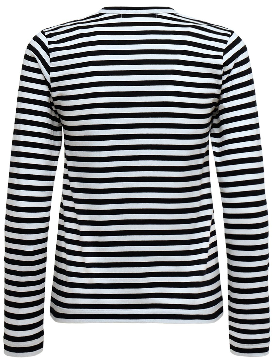 Shop Comme Des Garçons Play Striped Cotton Jersey T-shirt W/ Logo In Black,white