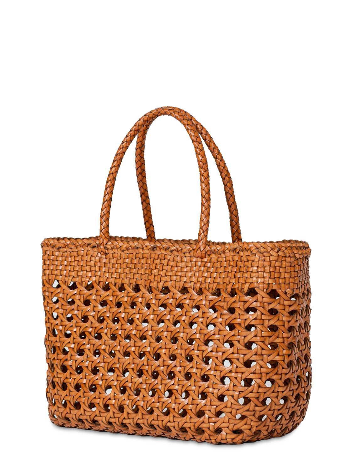 Dragon Diffusion Cannage Kanpur Leather Basket Bag In Tan | ModeSens