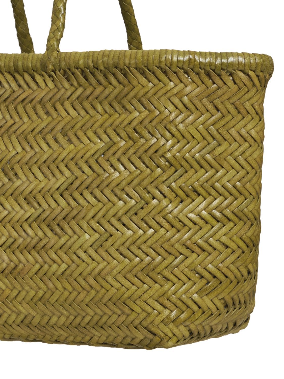 Shop Dragon Diffusion Triple Jump Big Bamboo Leather Bag In 绿色