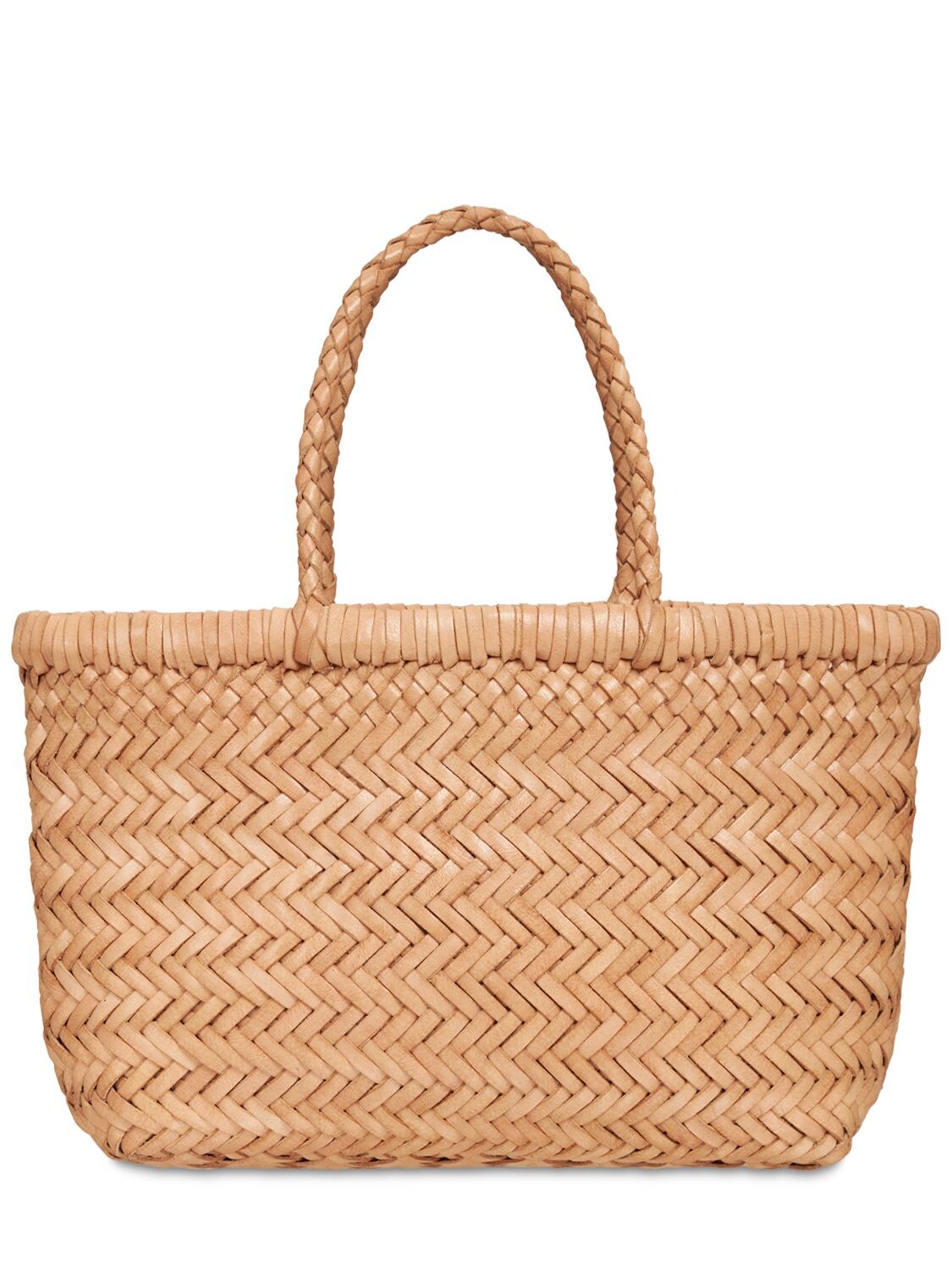 Shop Dragon Diffusion Mini Flat Gora Leather Basket Bag In Natural