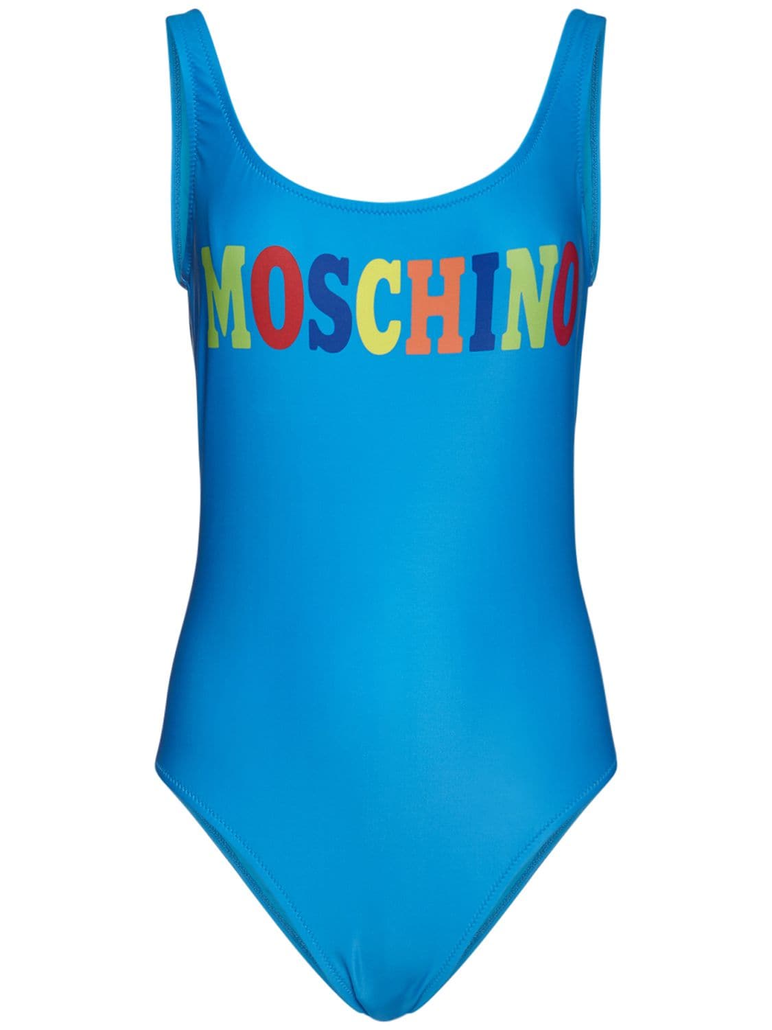 Moschino Multicolour Logo One-piece Swimsuit In Blue | ModeSens